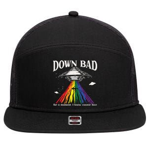 Lgbt Pride Month Down Bad Top 7 Panel Mesh Trucker Snapback Hat