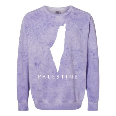 Love Palestine Map Meaningful Gift Colorblast Crewneck Sweatshirt