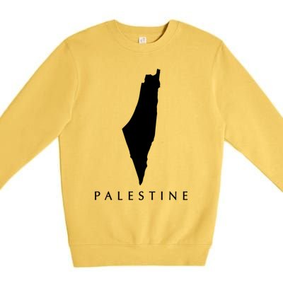 Love Palestine Map Meaningful Gift Premium Crewneck Sweatshirt