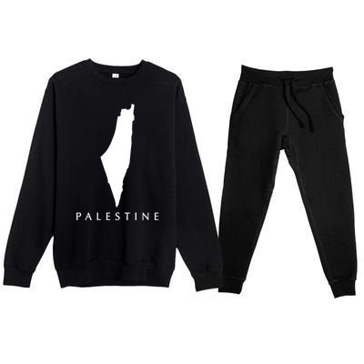 Love Palestine Map Meaningful Gift Premium Crewneck Sweatsuit Set