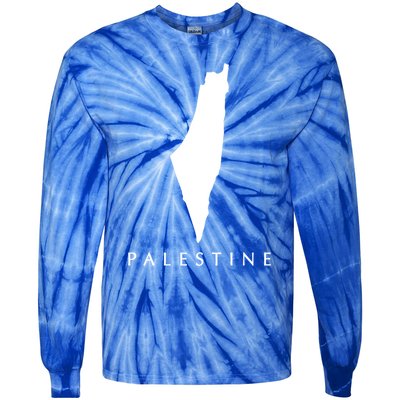 Love Palestine Map Meaningful Gift Tie-Dye Long Sleeve Shirt