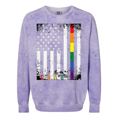 Lgbtq Pride Month Us American Colorblast Crewneck Sweatshirt