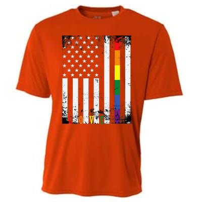 Lgbtq Pride Month Us American Cooling Performance Crew T-Shirt