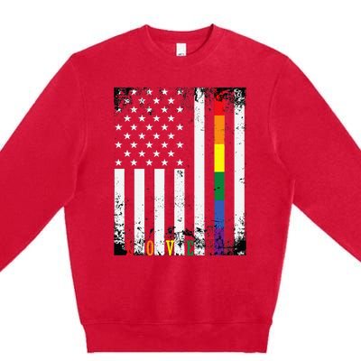 Lgbtq Pride Month Us American Premium Crewneck Sweatshirt