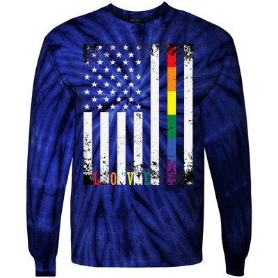 Lgbtq Pride Month Us American Tie-Dye Long Sleeve Shirt