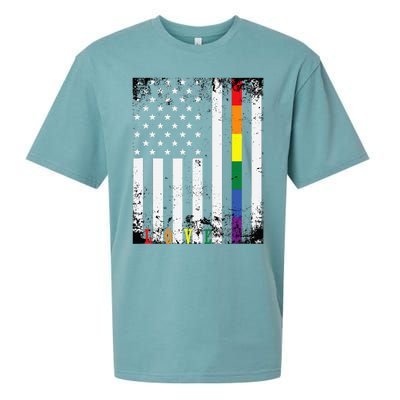 Lgbtq Pride Month Us American Sueded Cloud Jersey T-Shirt