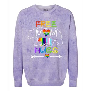 Lgbtq Pride Mama Bear Free Mom Hugs Pride Colorblast Crewneck Sweatshirt