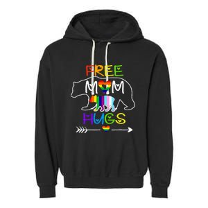 Lgbtq Pride Mama Bear Free Mom Hugs Pride Garment-Dyed Fleece Hoodie