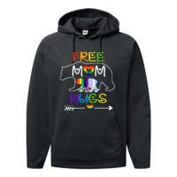 Lgbtq Pride Mama Bear Free Mom Hugs Pride Performance Fleece Hoodie