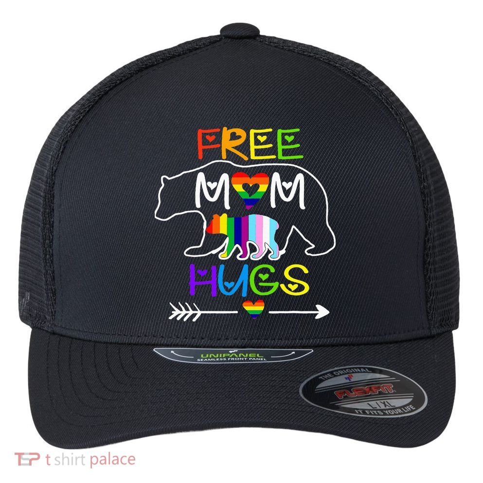 Lgbtq Pride Mama Bear Free Mom Hugs Pride Flexfit Unipanel Trucker Cap