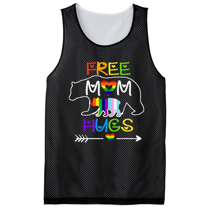 Lgbtq Pride Mama Bear Free Mom Hugs Pride Mesh Reversible Basketball Jersey Tank