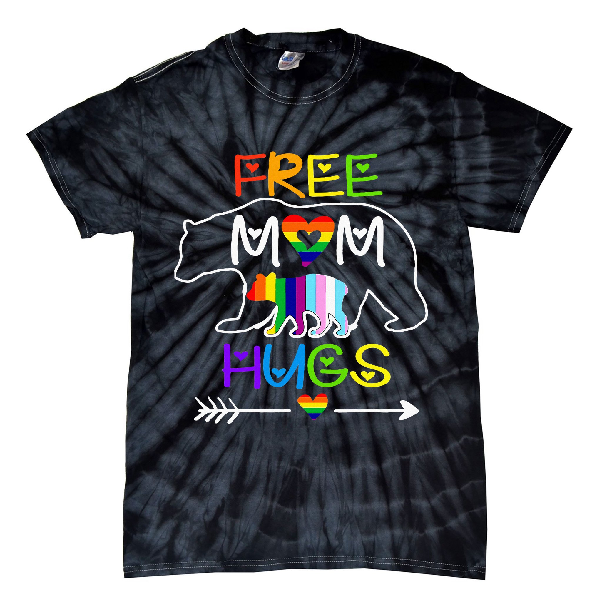Lgbtq Pride Mama Bear Free Mom Hugs Pride Tie-Dye T-Shirt