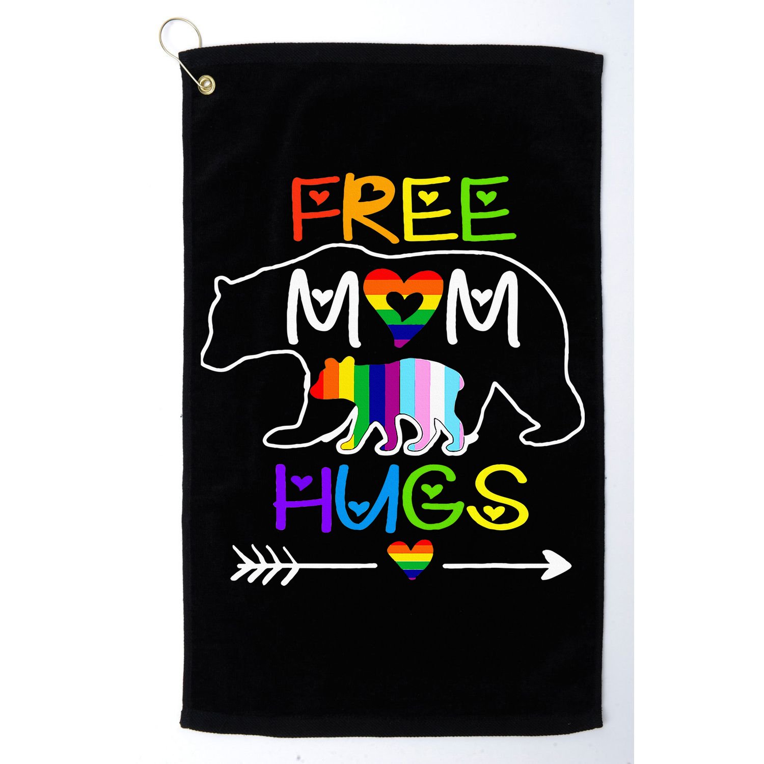 Lgbtq Pride Mama Bear Free Mom Hugs Pride Golf Towel