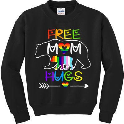 Lgbtq Pride Mama Bear Free Mom Hugs Pride Kids Sweatshirt
