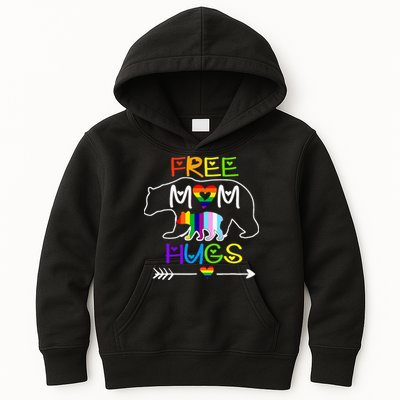 Lgbtq Pride Mama Bear Free Mom Hugs Pride Kids Hoodie