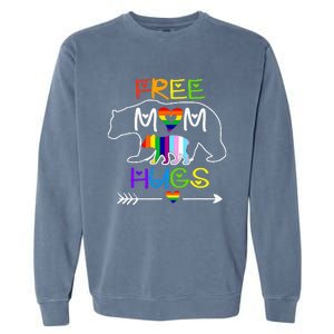 Lgbtq Pride Mama Bear Free Mom Hugs Pride Garment-Dyed Sweatshirt