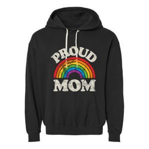 L.G.B.T.Q Proud Mom G.A.Y Pride Lgbt Ally Rainbow Garment-Dyed Fleece Hoodie