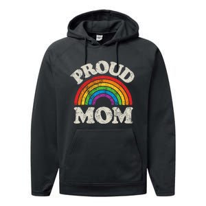 L.G.B.T.Q Proud Mom G.A.Y Pride Lgbt Ally Rainbow Performance Fleece Hoodie