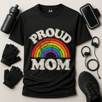 L.G.B.T.Q Proud Mom G.A.Y Pride Lgbt Ally Rainbow Cooling Performance Crew T-Shirt