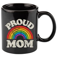L.G.B.T.Q Proud Mom G.A.Y Pride Lgbt Ally Rainbow 11oz C Handle Ceramic Mug