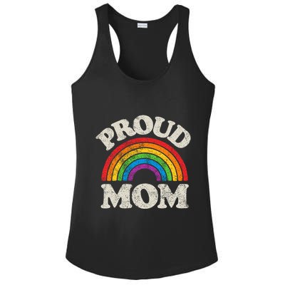 L.G.B.T.Q Proud Mom G.A.Y Pride Lgbt Ally Rainbow Ladies PosiCharge Competitor Racerback Tank