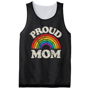 L.G.B.T.Q Proud Mom G.A.Y Pride Lgbt Ally Rainbow Mesh Reversible Basketball Jersey Tank