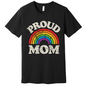 L.G.B.T.Q Proud Mom G.A.Y Pride Lgbt Ally Rainbow Premium T-Shirt