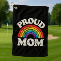 L.G.B.T.Q Proud Mom G.A.Y Pride Lgbt Ally Rainbow Golf Towel