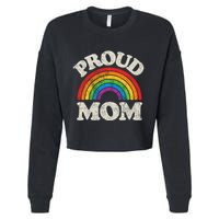 L.G.B.T.Q Proud Mom G.A.Y Pride Lgbt Ally Rainbow Cropped Pullover Crew