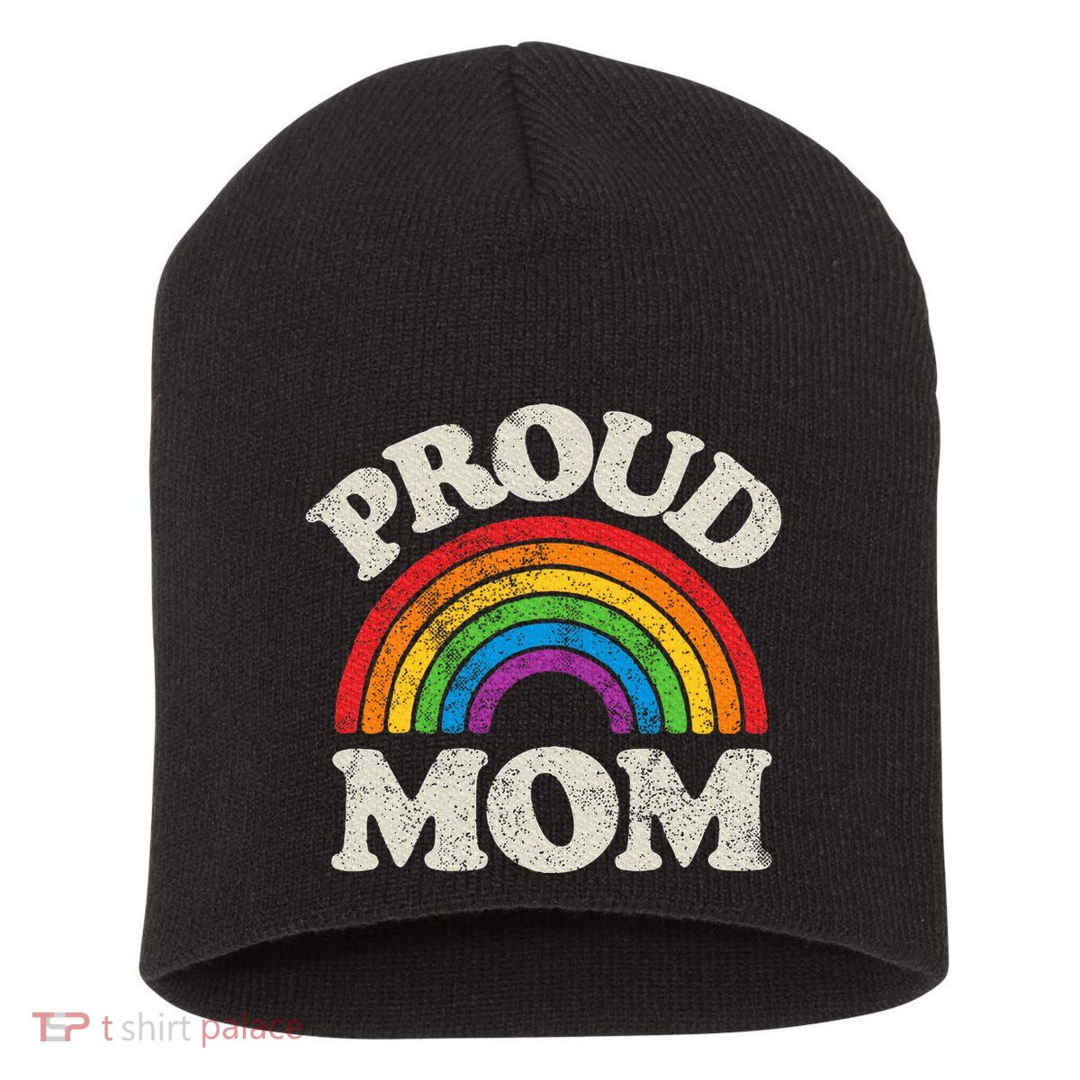 L.G.B.T.Q Proud Mom G.A.Y Pride Lgbt Ally Rainbow Short Acrylic Beanie