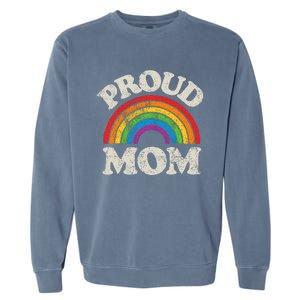 L.G.B.T.Q Proud Mom G.A.Y Pride Lgbt Ally Rainbow Garment-Dyed Sweatshirt