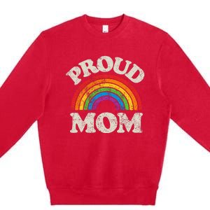 L.G.B.T.Q Proud Mom G.A.Y Pride Lgbt Ally Rainbow Premium Crewneck Sweatshirt