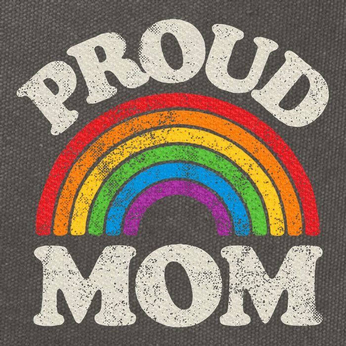 L.G.B.T.Q Proud Mom G.A.Y Pride Lgbt Ally Rainbow Cotton Canvas Backpack