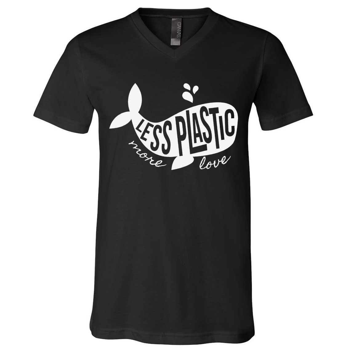 Less Plastic More Love Recycle Awareness Earth Day V-Neck T-Shirt