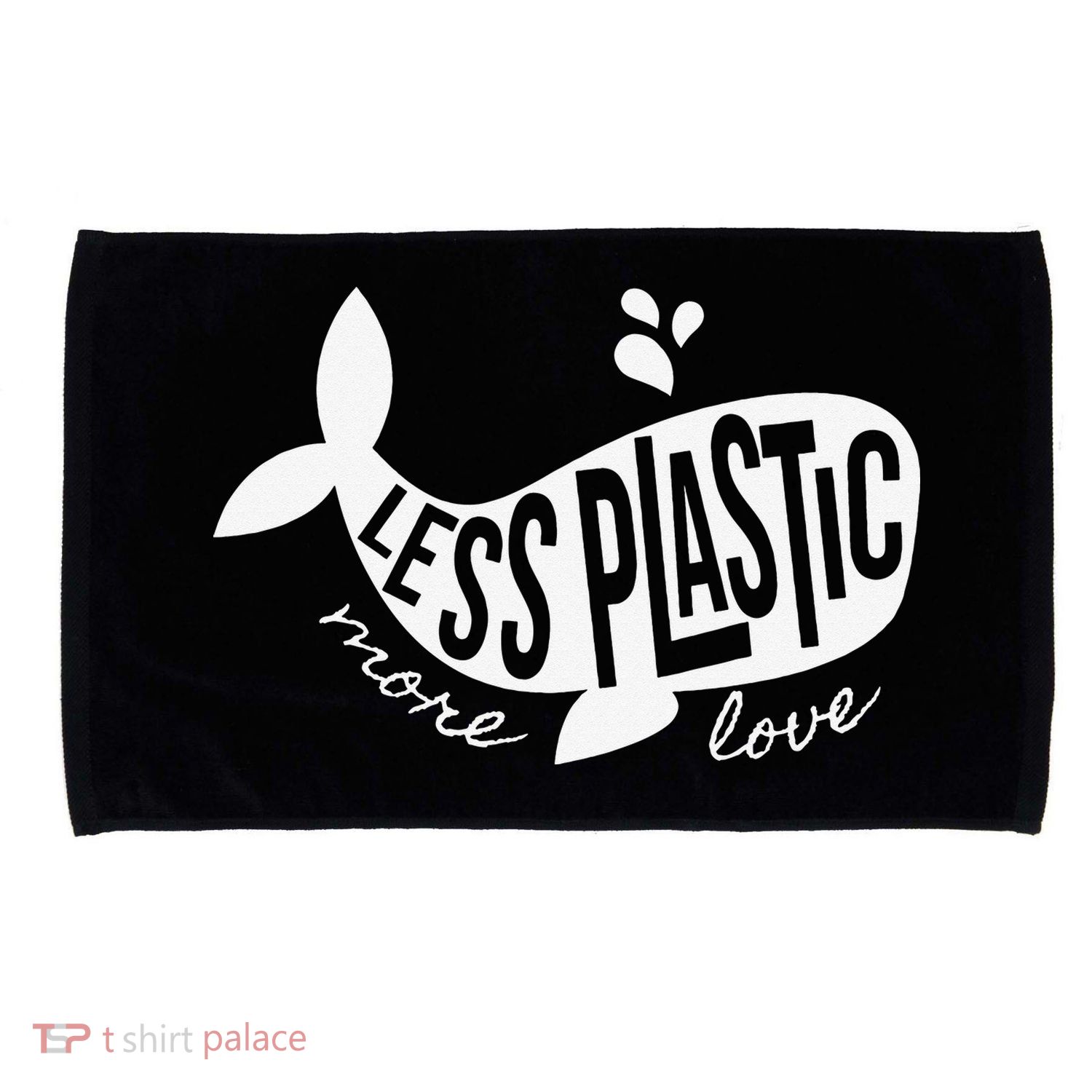Less Plastic More Love Recycle Awareness Earth Day Microfiber Hand Towel