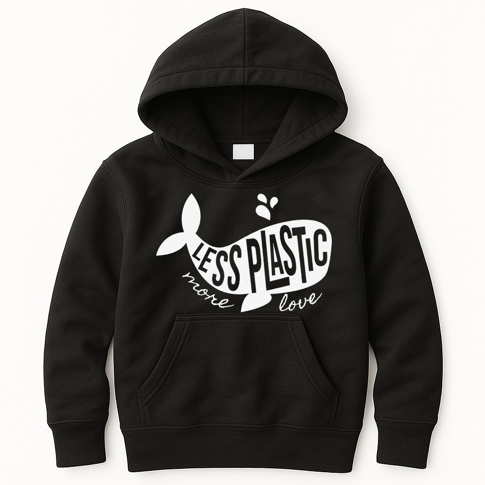 Less Plastic More Love Recycle Awareness Earth Day Kids Hoodie
