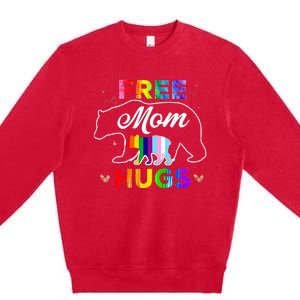 Lgbt Pride Mama Bear Free Mom Hugs Premium Crewneck Sweatshirt