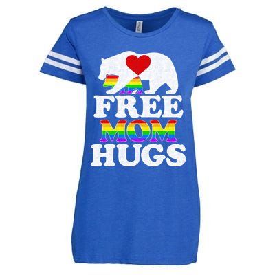 LGBTQ Pride Mama Bear Free Mom Hugs Mothers Day Enza Ladies Jersey Football T-Shirt