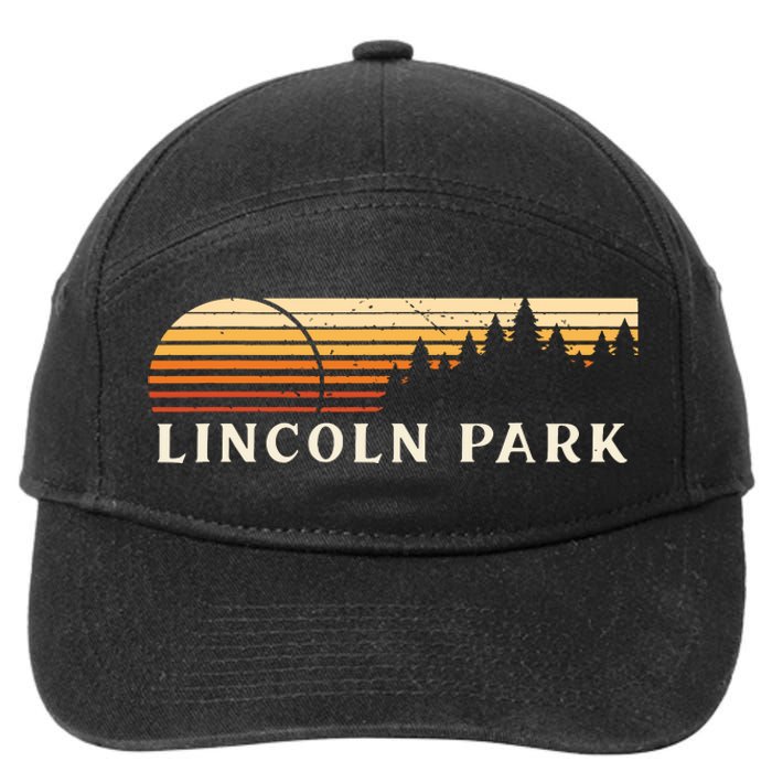 Lincoln Park Mi Vintage Evergreen Sunset Eighties Retro 7-Panel Snapback Hat