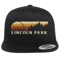 Lincoln Park Mi Vintage Evergreen Sunset Eighties Retro Flat Bill Trucker Hat