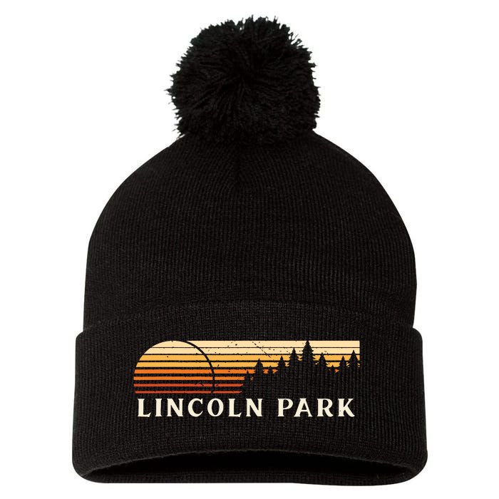 Lincoln Park Mi Vintage Evergreen Sunset Eighties Retro Pom Pom 12in Knit Beanie