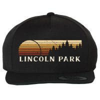 Lincoln Park Mi Vintage Evergreen Sunset Eighties Retro Wool Snapback Cap