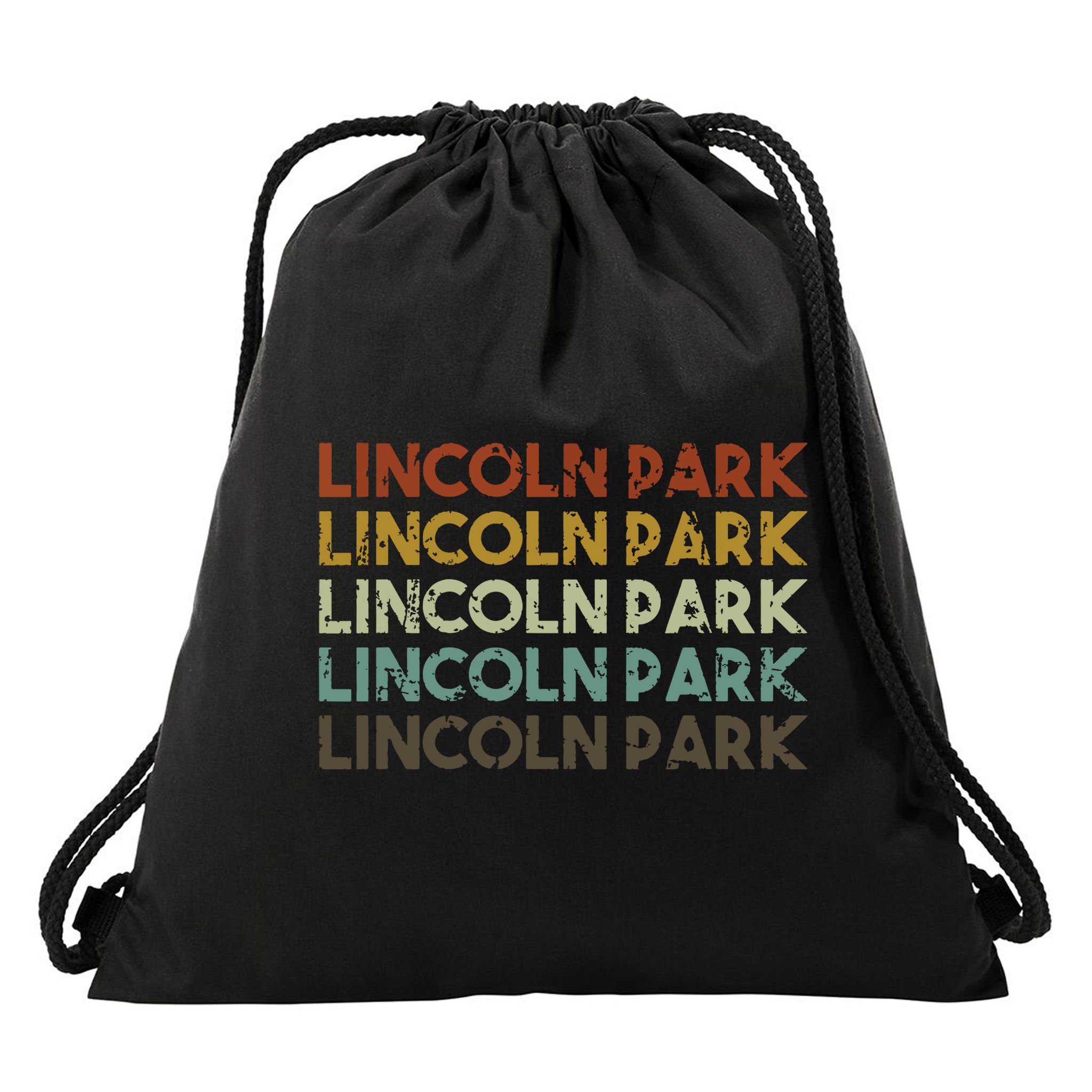 Lincoln Park Michigan Retro Vintage City Drawstring Bag
