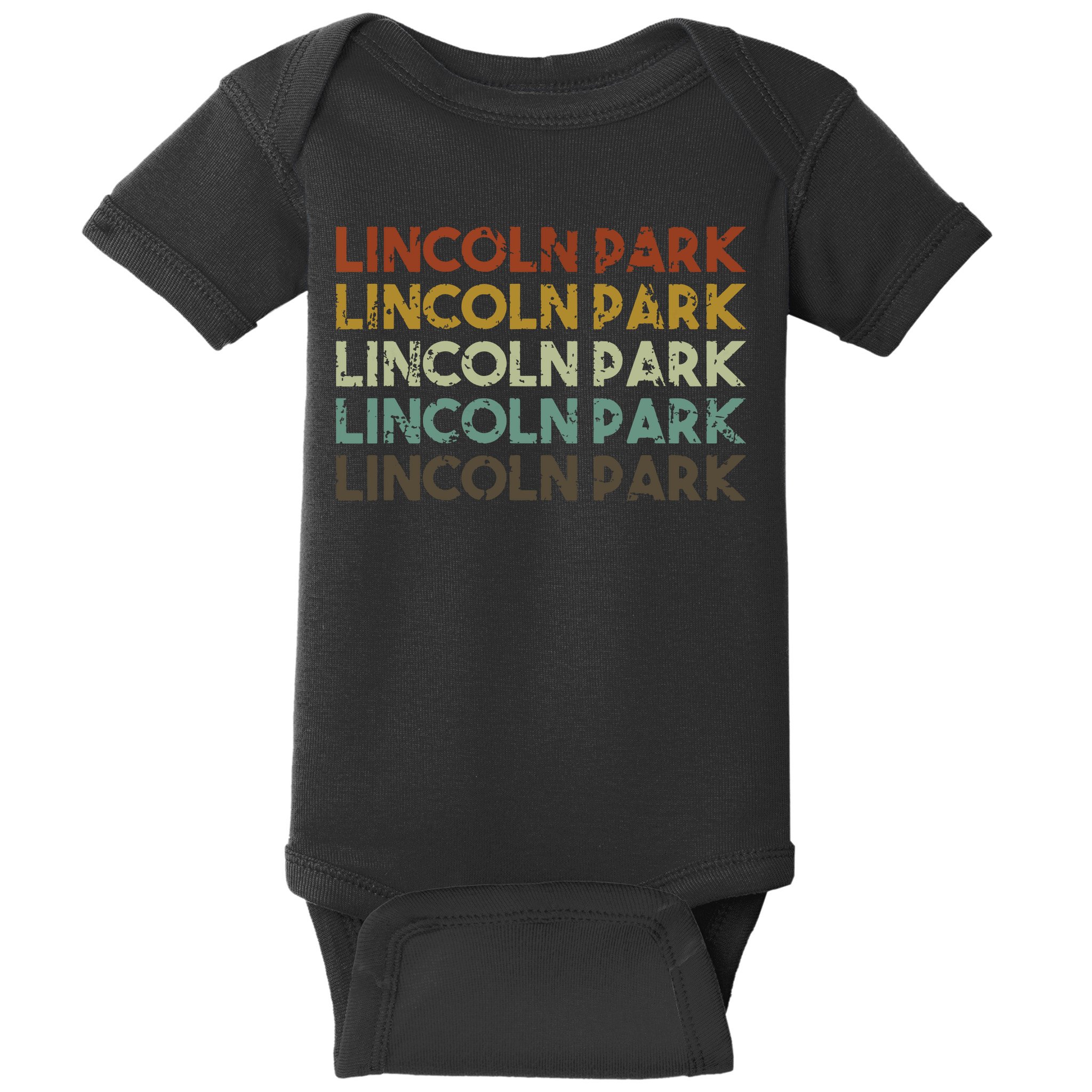 Lincoln Park Michigan Retro Vintage City Baby Bodysuit