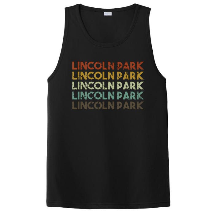 Lincoln Park Michigan Retro Vintage City PosiCharge Competitor Tank