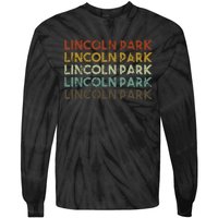 Lincoln Park Michigan Retro Vintage City Tie-Dye Long Sleeve Shirt