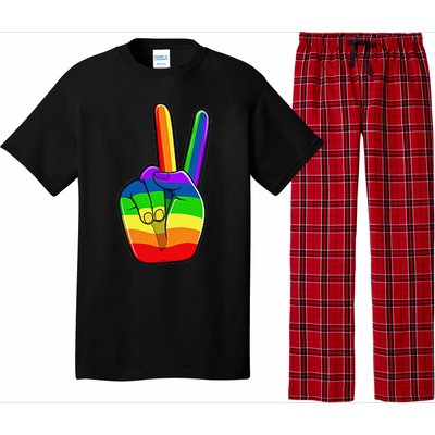 Lgbtq Pride Month Lgbt Gay Peace Hand Sign Minimalistic Pajama Set