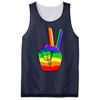 Lgbtq Pride Month Lgbt Gay Peace Hand Sign Minimalistic Mesh Reversible Basketball Jersey Tank