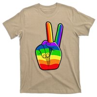 Lgbtq Pride Month Lgbt Gay Peace Hand Sign Minimalistic T-Shirt