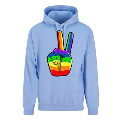 Lgbtq Pride Month Lgbt Gay Peace Hand Sign Minimalistic Unisex Surf Hoodie